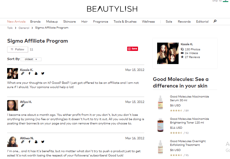 Beautylish affiliate program