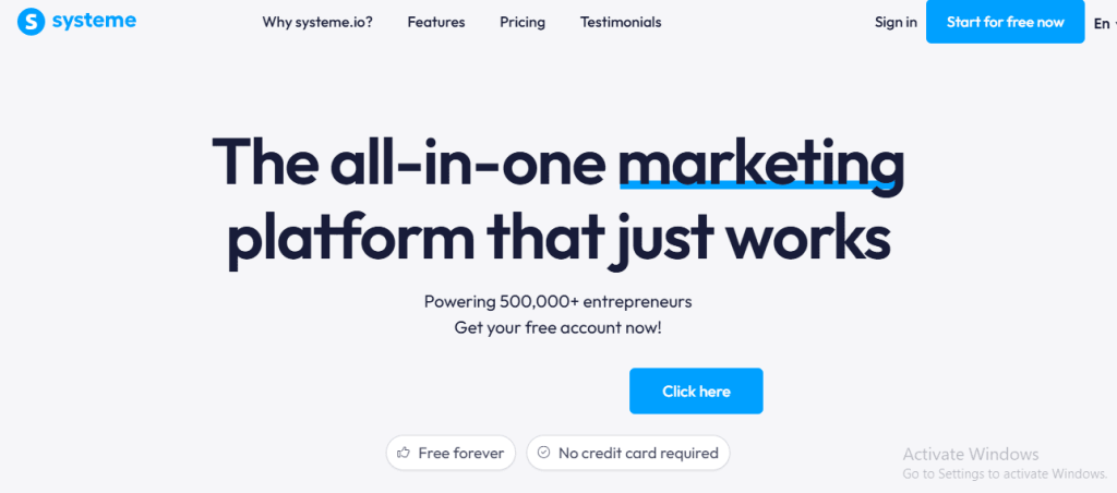 Systeme.io All-in-One Funnel & Marketing Tool