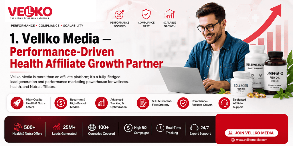 Highest Paying Health Affiliate Programs in 2026 (and Why Vellko Is the Best Choice) 2 Health Affiliate Programs in 2026 (vellko media)