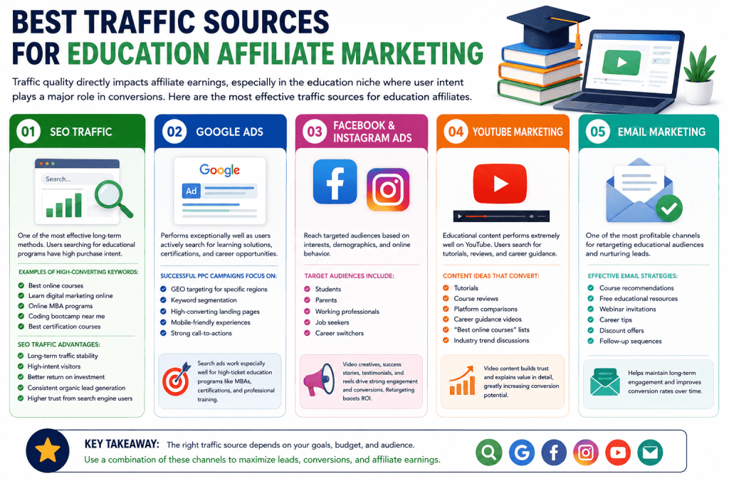 Best Traffic Sources for Education Affiliate Marketing