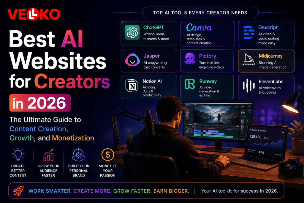 Best AI Websites for Creators in 2026: The Ultimate Guide to Content Creation, Growth, and Monetization 1 Best AI Websites for Creators in 2026 The Ultimate Guide to Content Creation, Growth, and Monetization