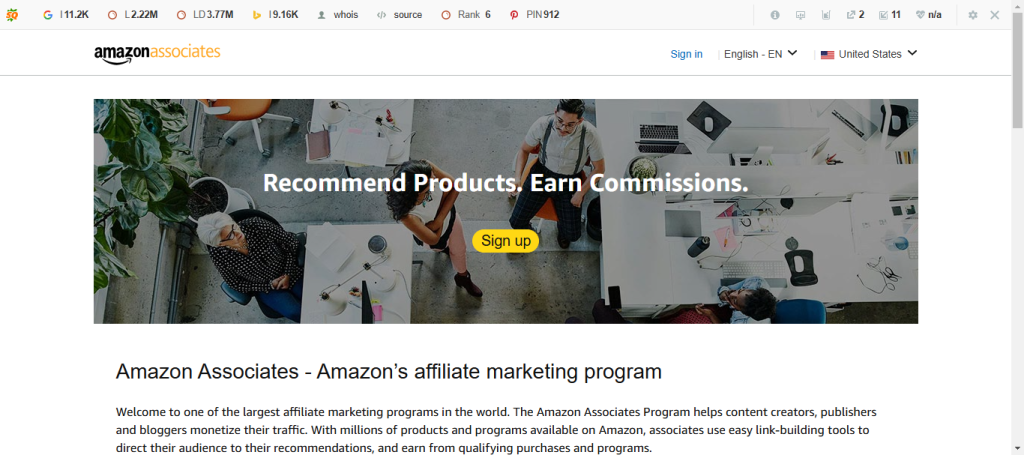 Amazon Associates affiliate programs