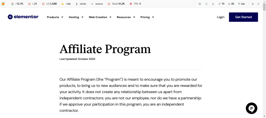 Elementor Affiliate Program