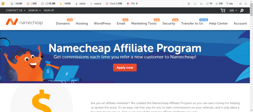 Namecheap Affiliate Program