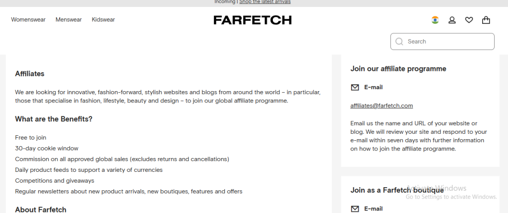 Farfetch Affiliate Program