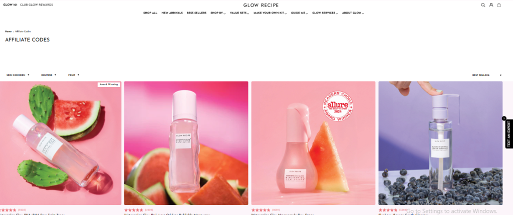 Glow Recipe affiliate program