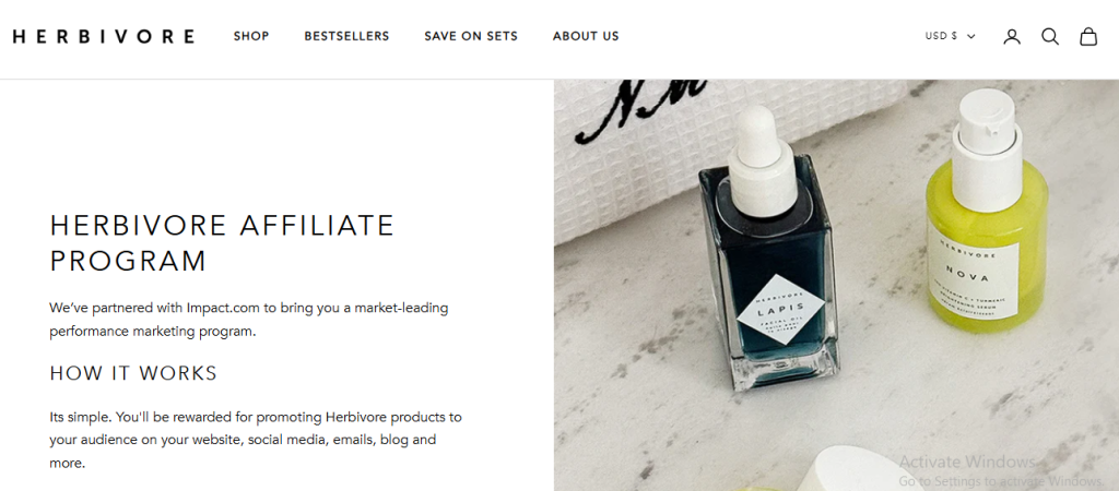 Herbivore Botanicals affiliate program