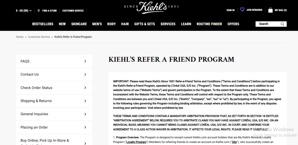 Kiehl’s affiliate program